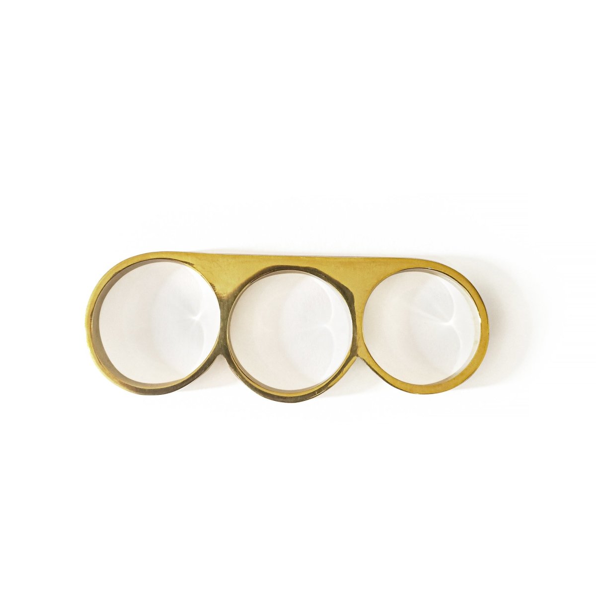 Mens 3 Finger Ring Slim Gold - eleven44