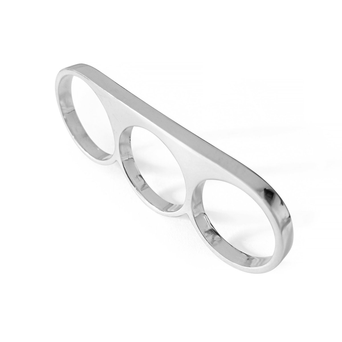 Mens 3 Finger Ring Slim Silver - eleven44