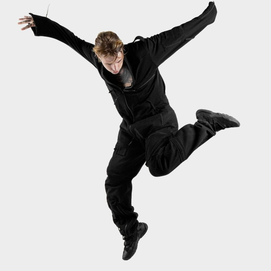 Mens Black Coverall Organic Cotton - eleven44