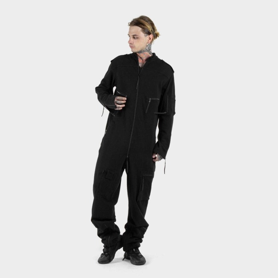 Mens Black Coverall Organic Cotton - eleven44