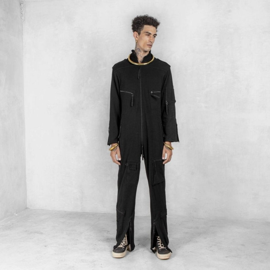 Mens Black Coverall Organic Cotton - eleven44