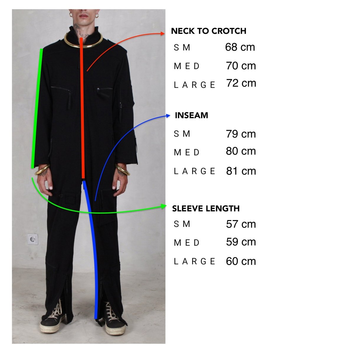 Mens Black Coverall Organic Cotton