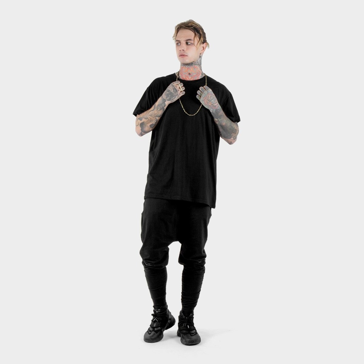 Mens Black T-Shirt Organic Cotton - eleven44