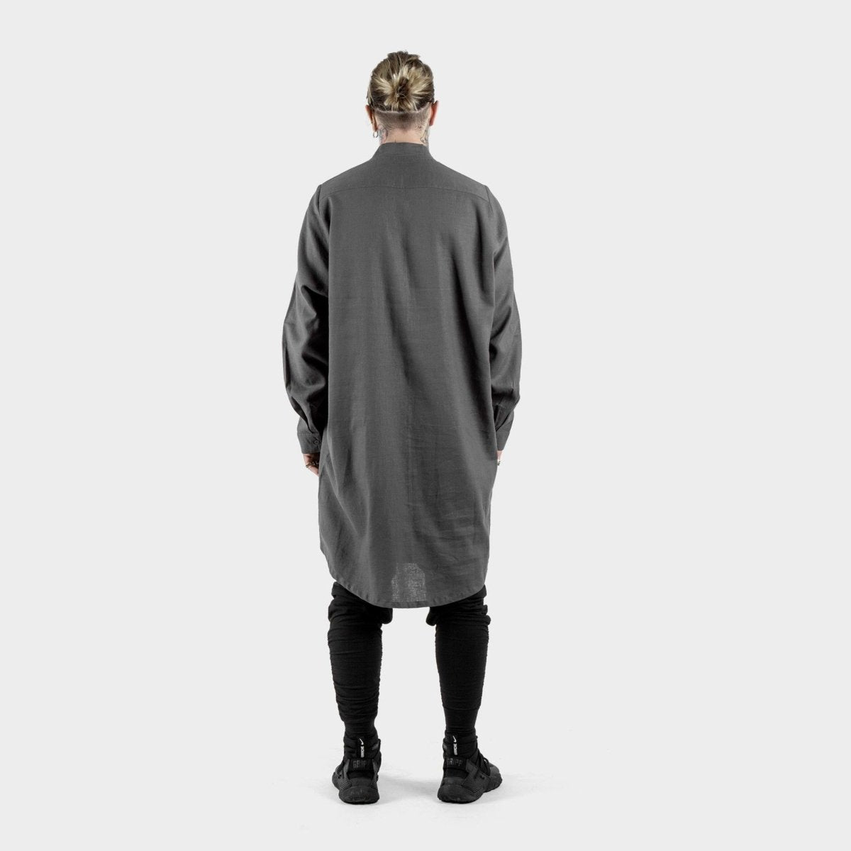 Men's Button Down Tunic Hemp & Organic Cotton Charcoal - eleven44