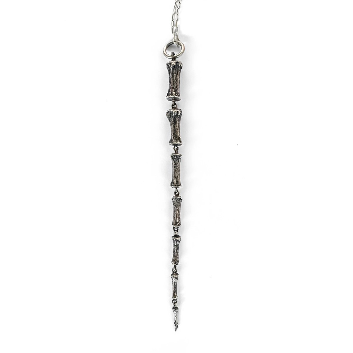 Mens Horse Tail Bone Pendant & Chain Silver - eleven44