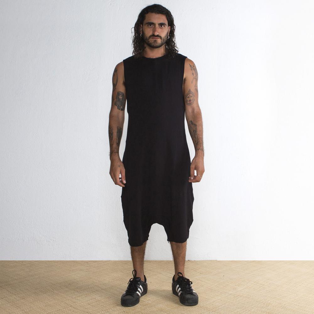 Mens Romper Bamboo Black - eleven44