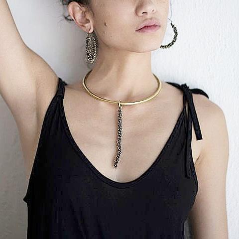 Palm Pod Pendant with Choker - eleven44