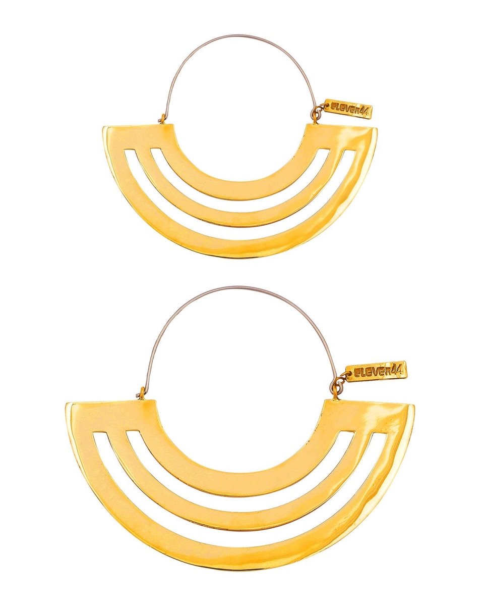 Parallel Lines Hoops Brass - eleven44