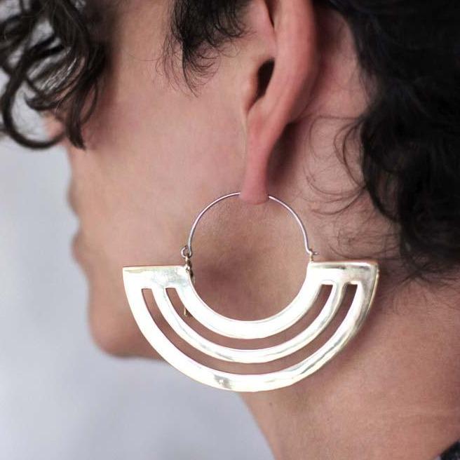 Parallel Lines Hoops Brass - eleven44