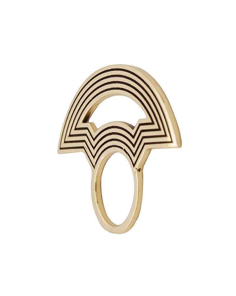 Parallel Lines Ring Gold - eleven44