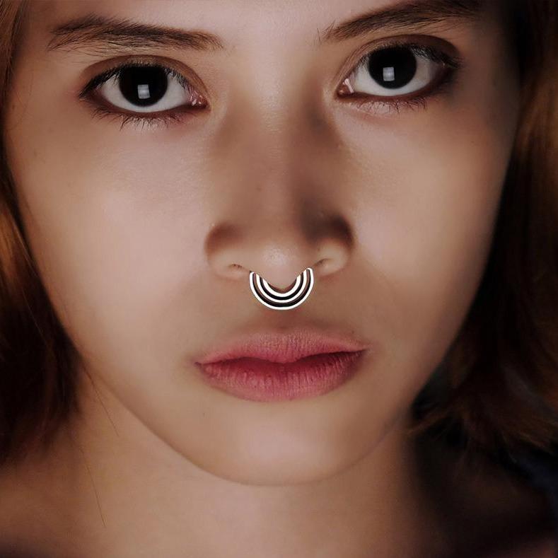 Parallel Lines Septum Silver - eleven44