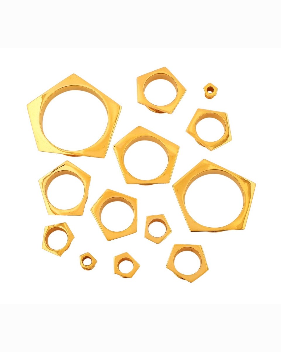 Pentagonal Tunnels 22K Gold Plated - eleven44