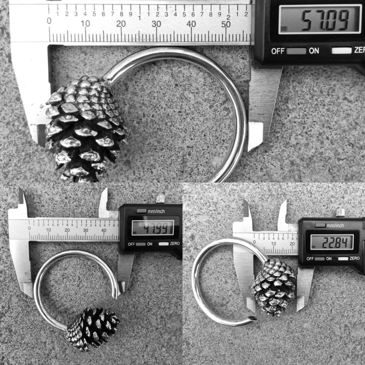 Pine Cone Weights Silver - eleven44