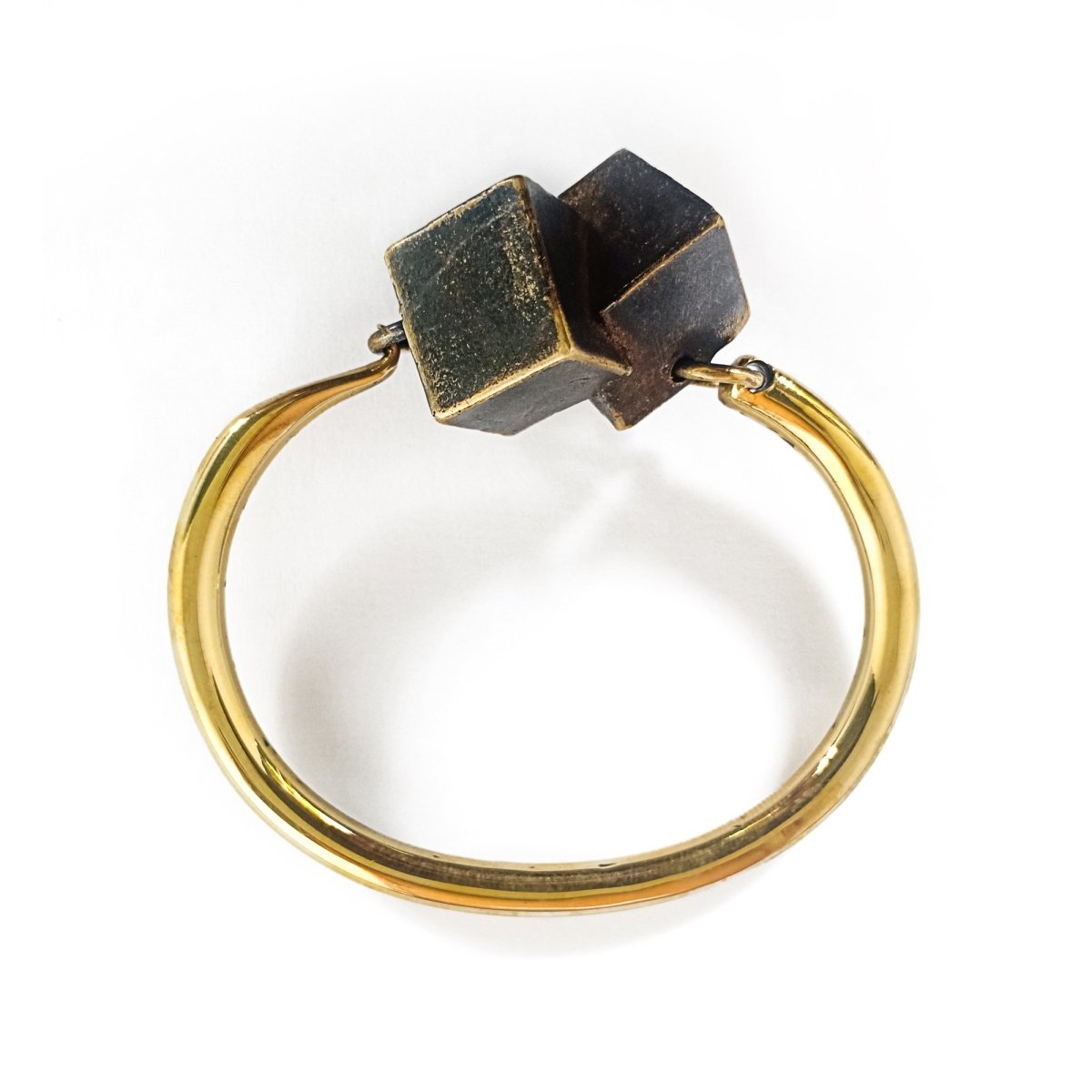 Pyrite Bangle Brass - eleven44