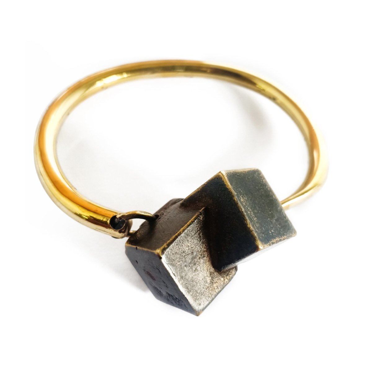 Pyrite Bangle Brass - eleven44