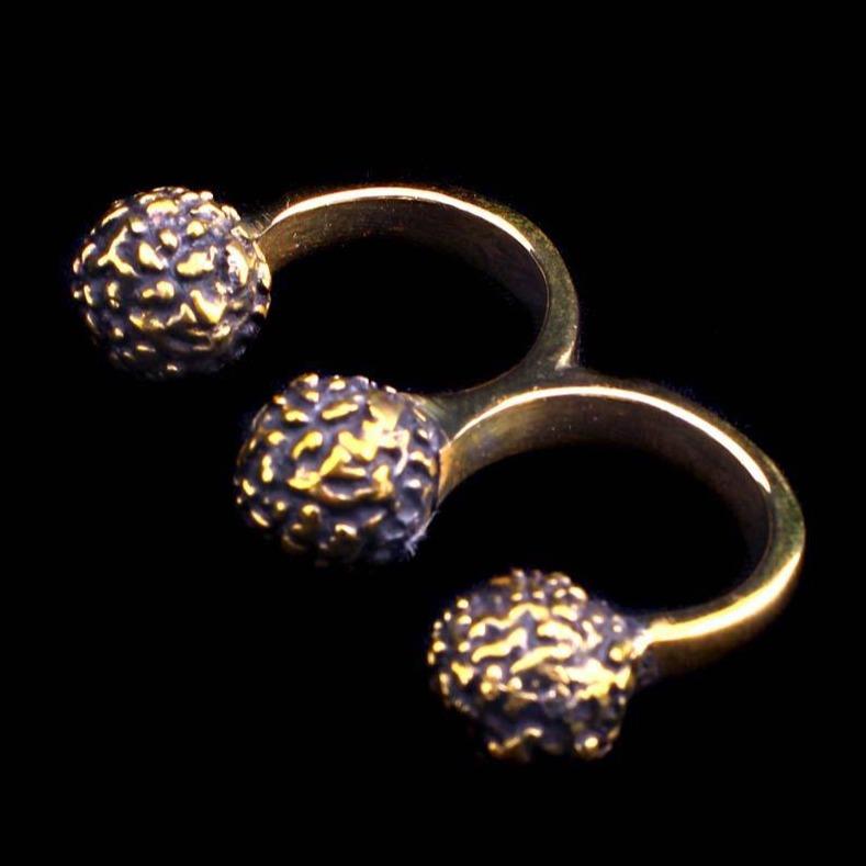 Rudra 3 Finger Ring Gold - eleven44