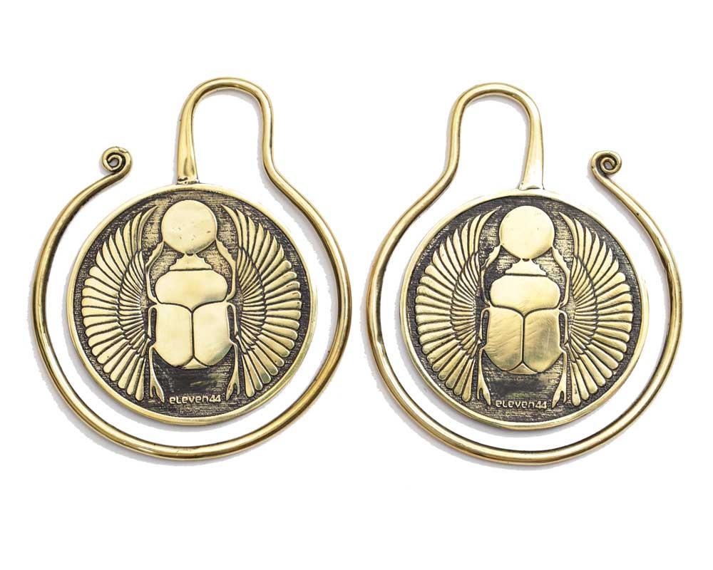 Scarab Ear Weights Brass - eleven44