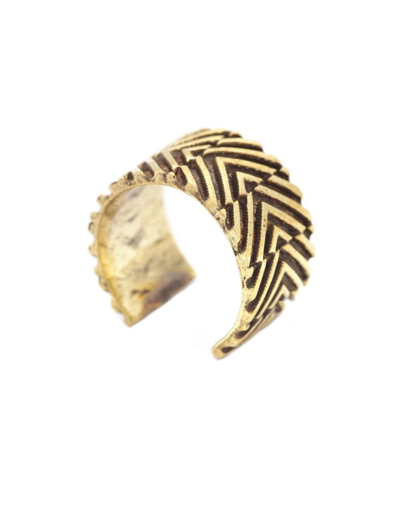 Zig Zag Ring Gold - eleven44