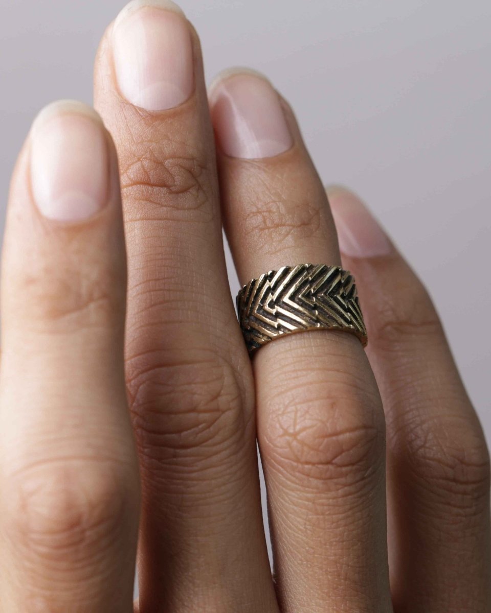 Zig Zag Ring Gold - eleven44