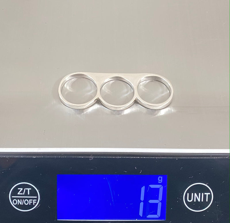 3 Finger Ring Slim Silver