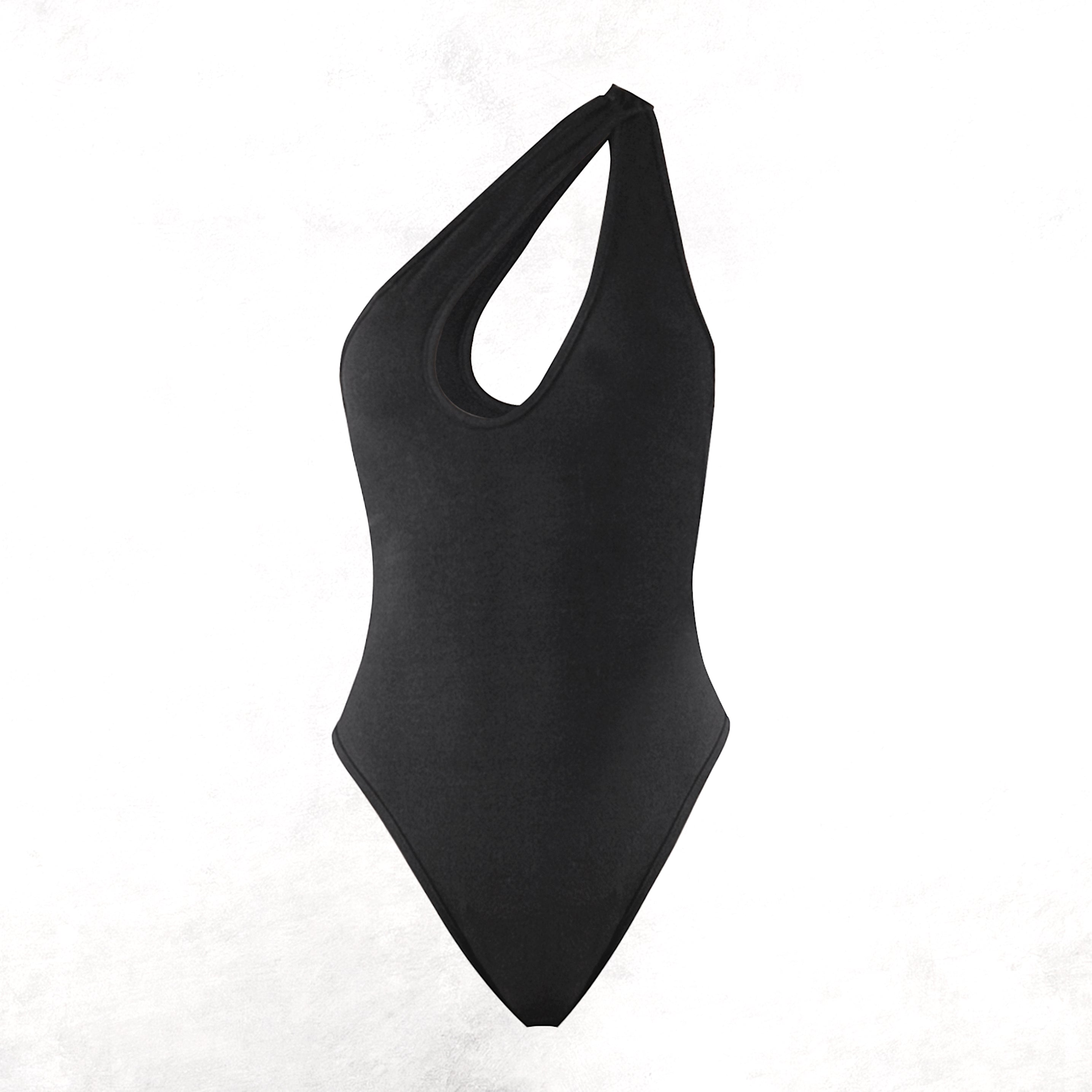 Asymmetric Bodysuit Black