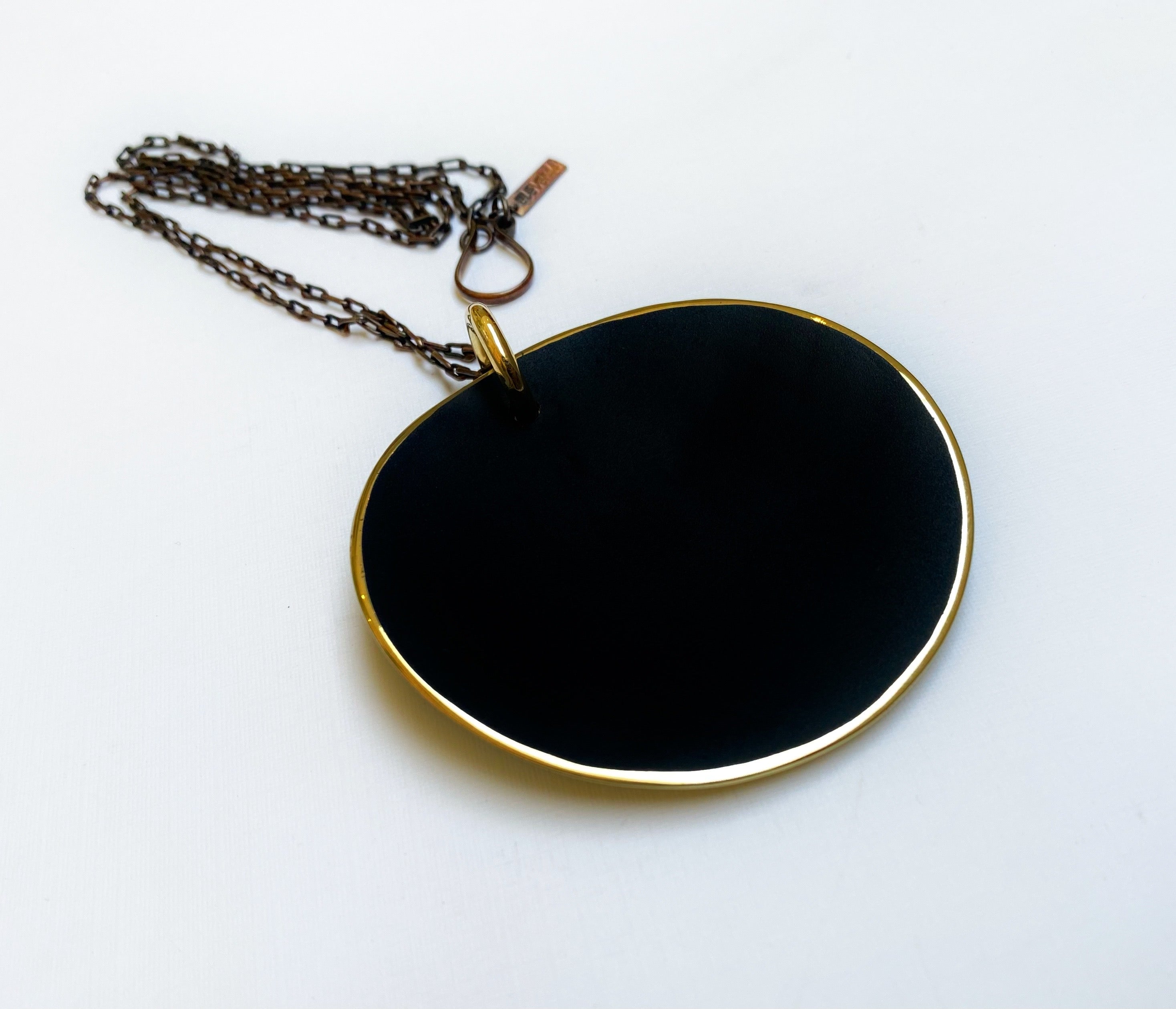 Big Circle Pendant Brass Oxide