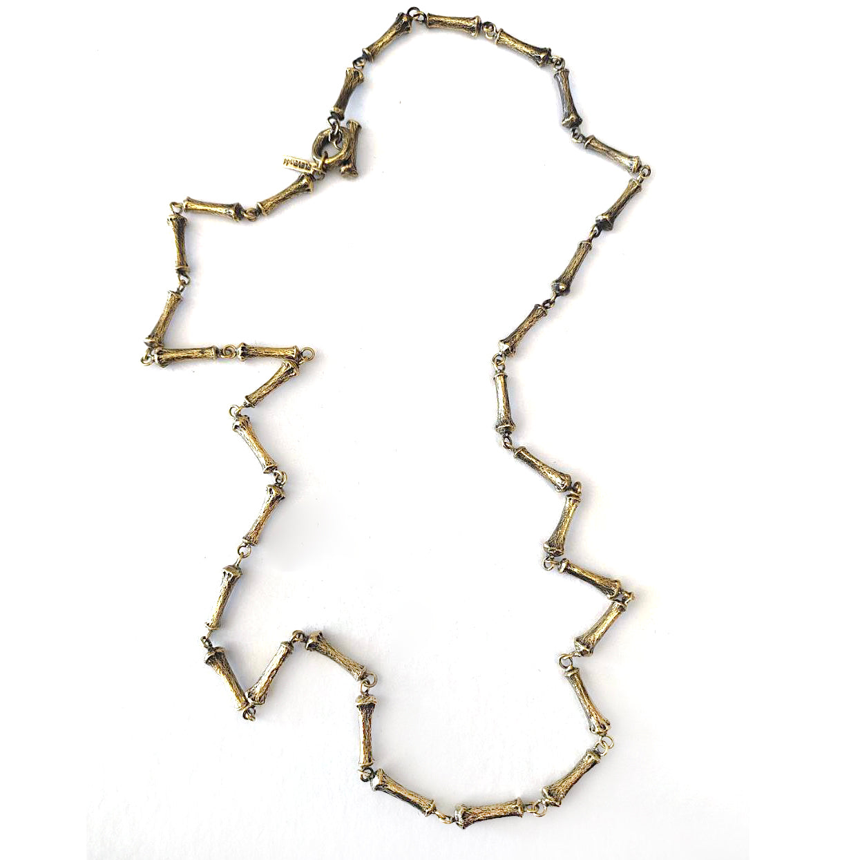 Men's Bone Necklace Brass Medium