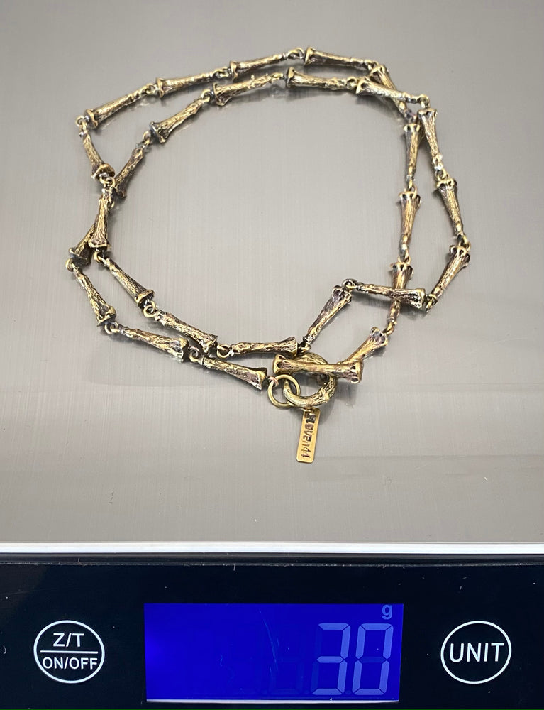 Mens Bone Necklace Brass Small - eleven44