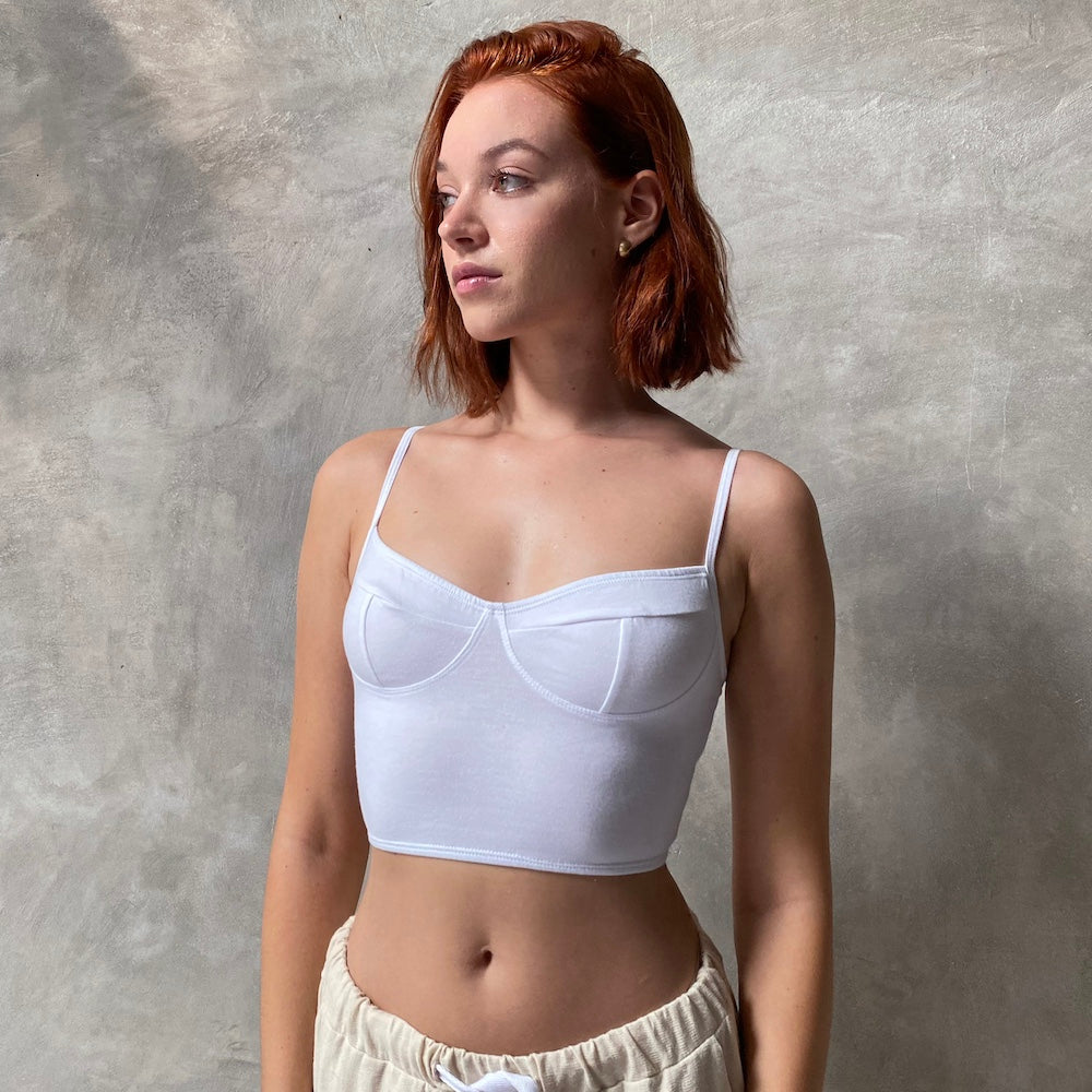 White Bustier Organic Cotton Lycra