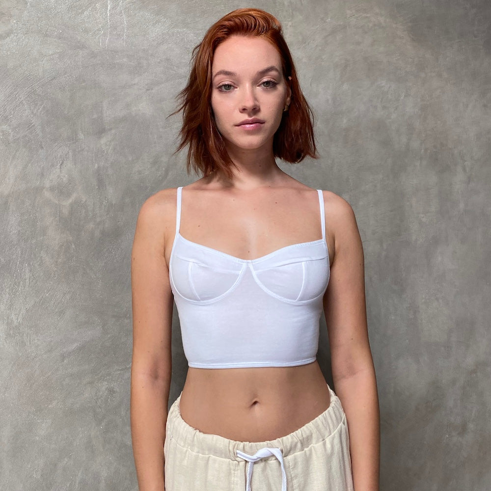 White Bustier Organic Cotton Lycra