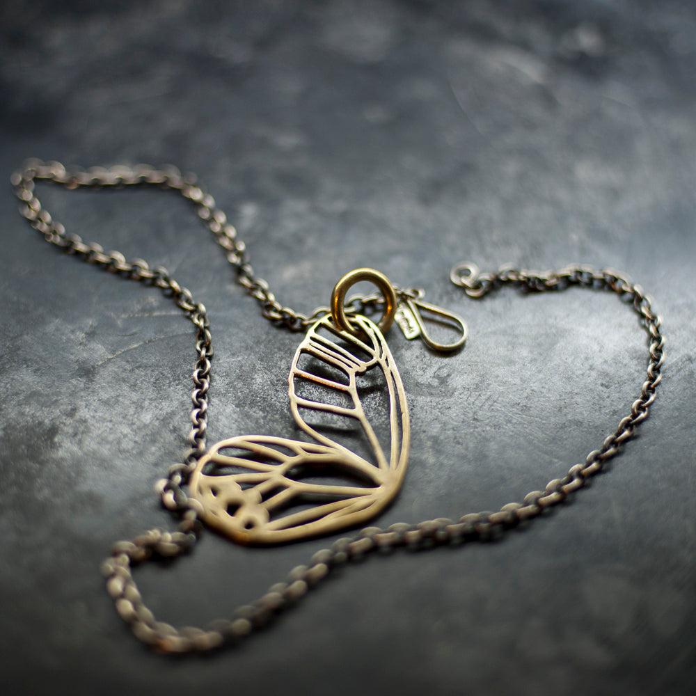 Butterfly Wing Pendant Brass