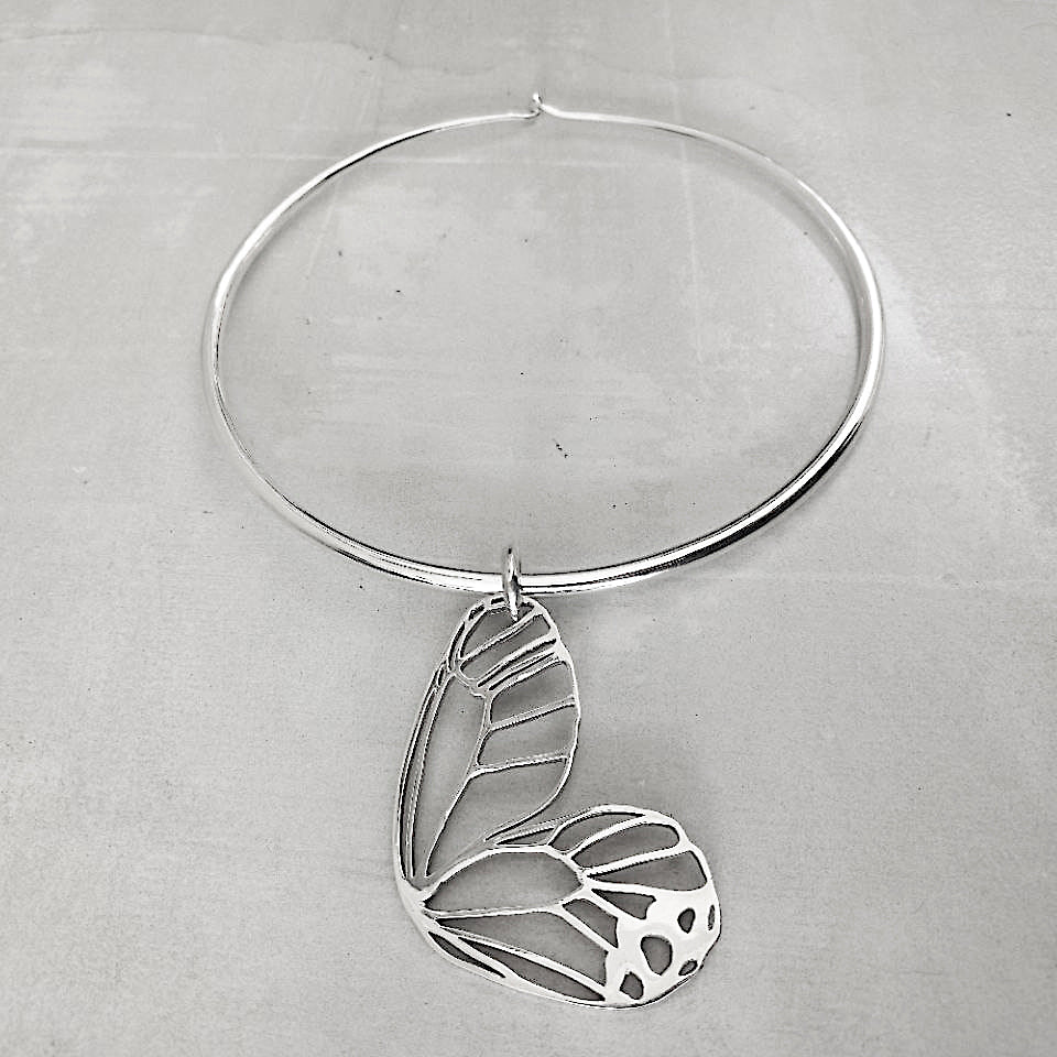 Butterfly Wing Pendant Sterling Silver