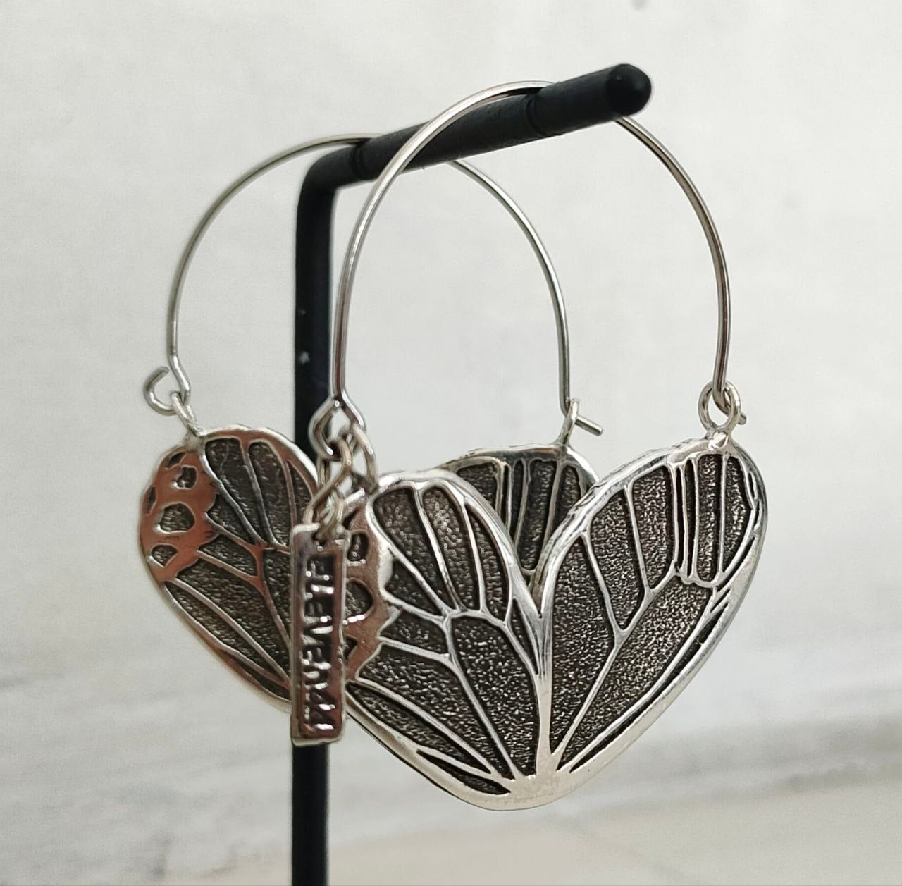 Butterfly Wing Mini Hoops Silver