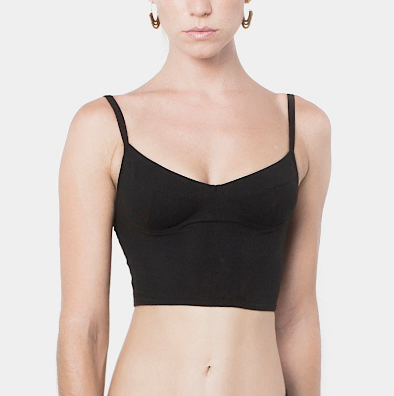 Black Bustier Organic Cotton Lycra