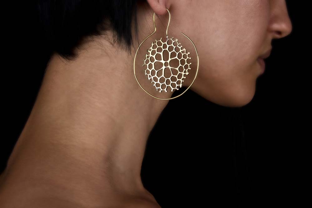 Coral Earrings Brass