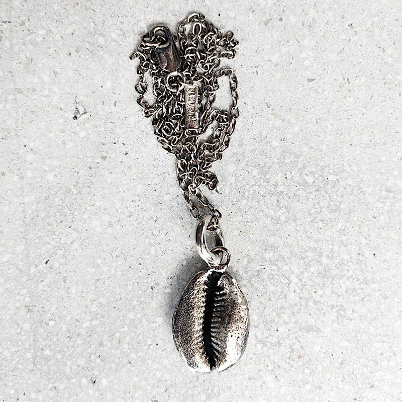 Cowrie Shell Pendant Sterling Silver
