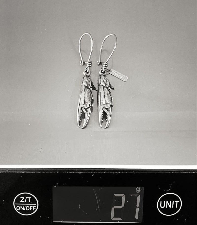 Crab Claw Earring Silver - eleven44