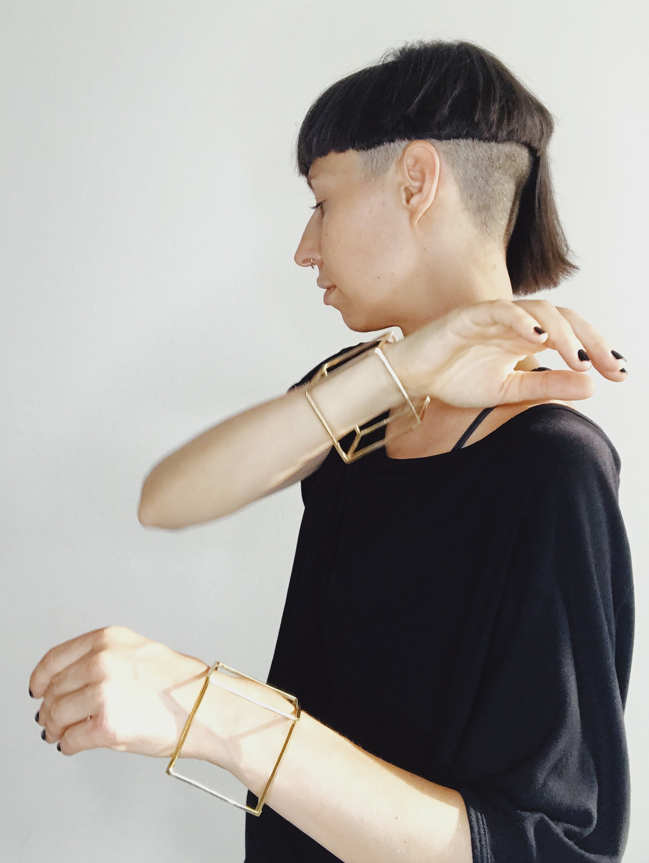 Cube Cuff Brass