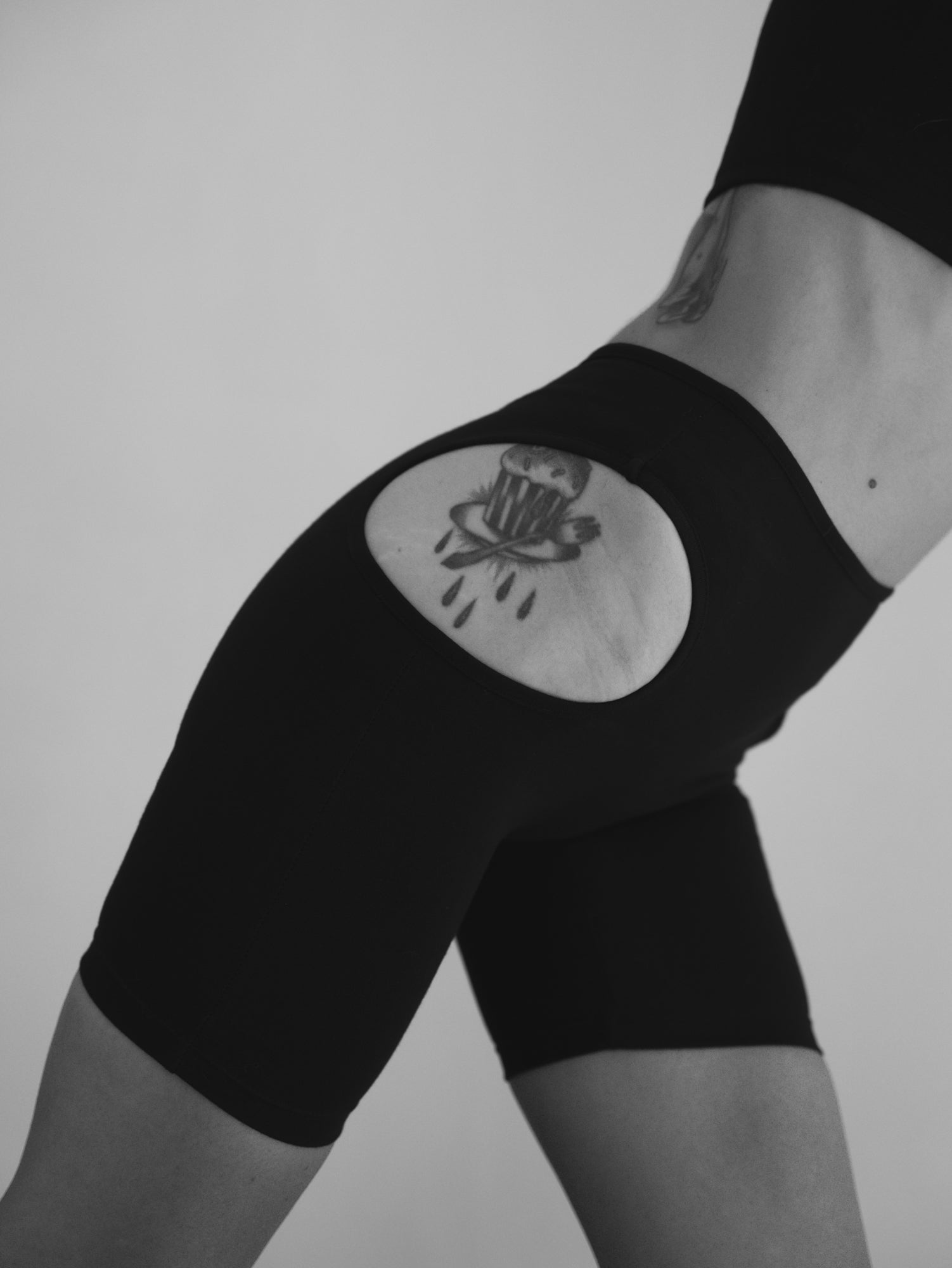 Cut Out Bike Shorts Black