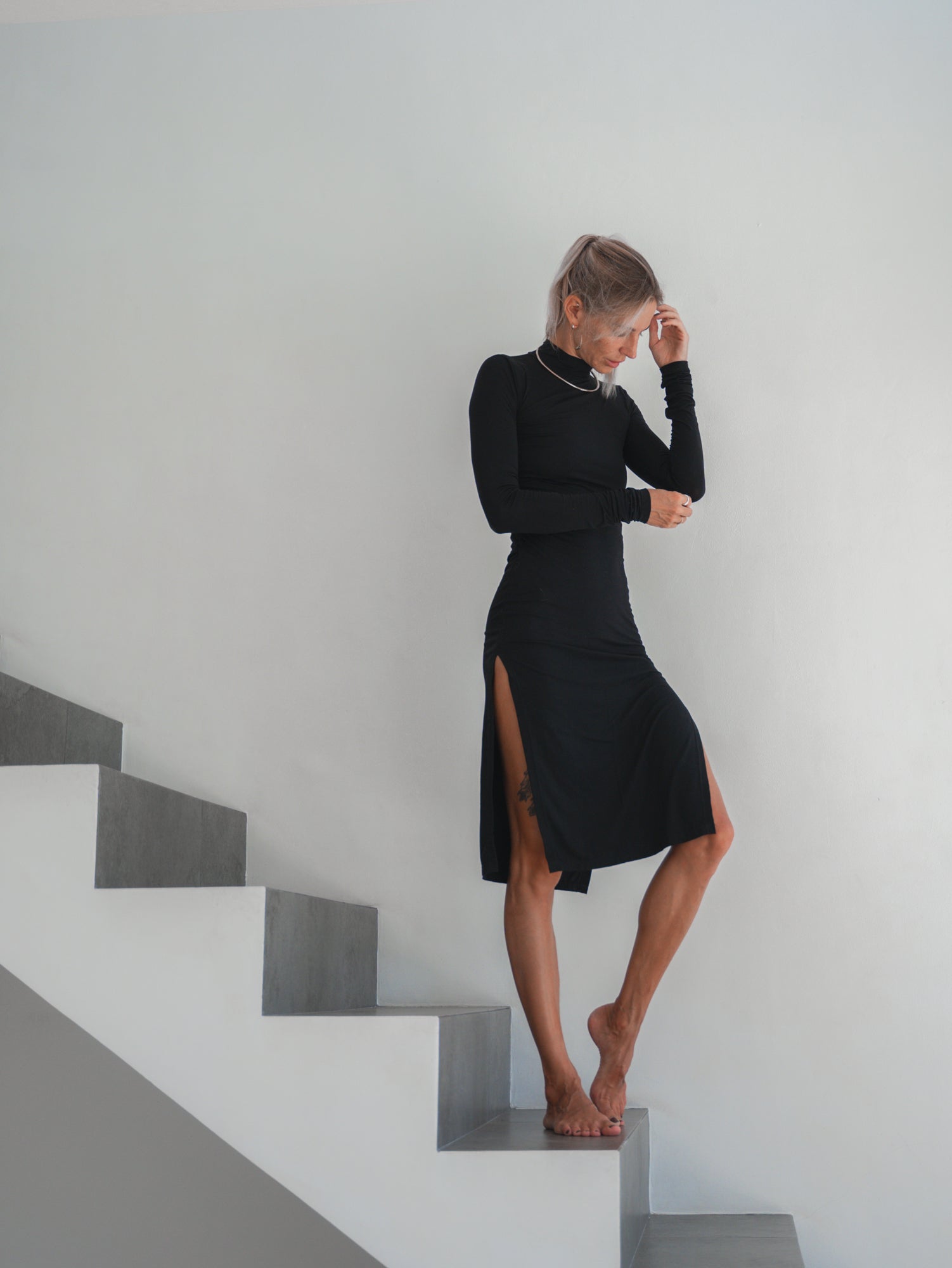 Split Dress Long Sleeve