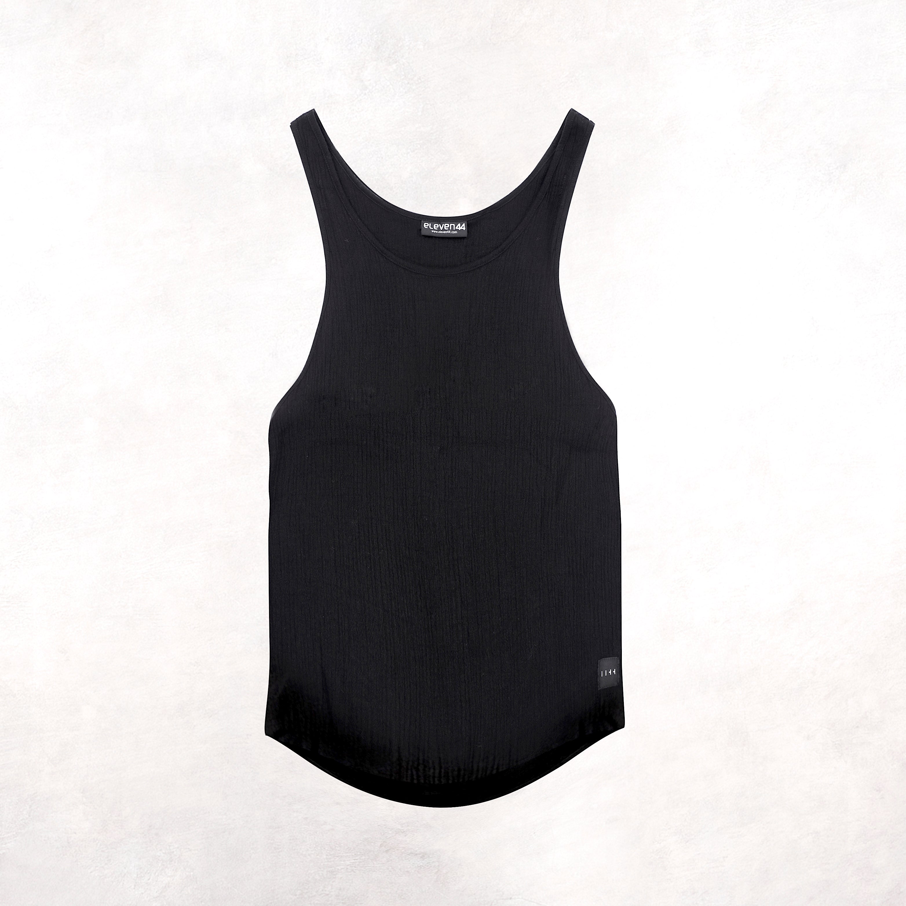 Hemp Gauze Tank Black