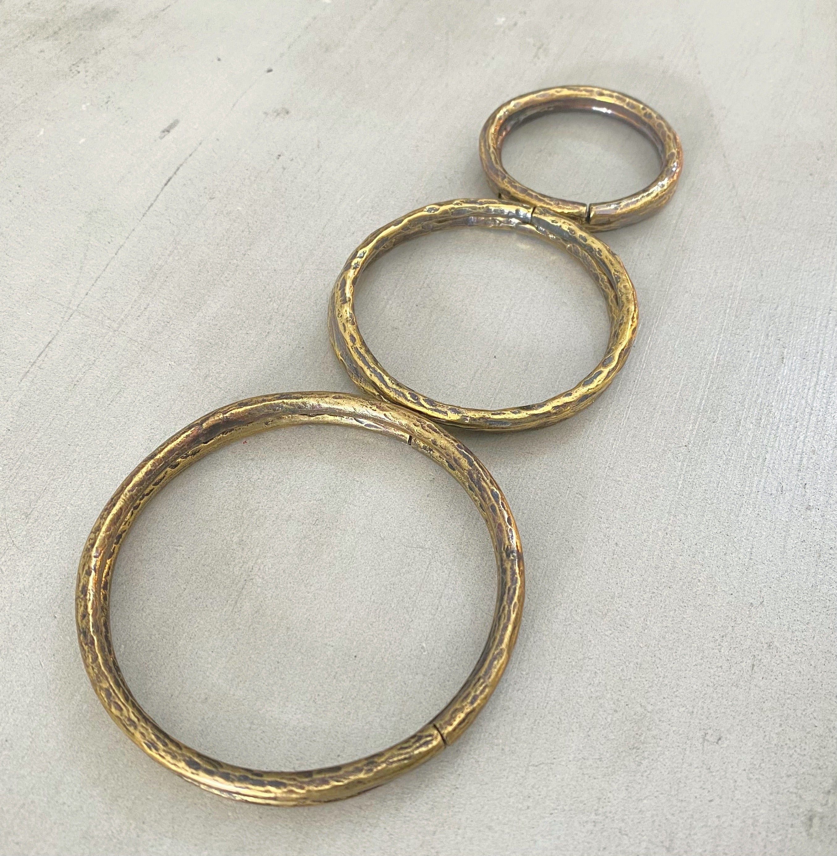 Gauged Hammered Hoops Brass