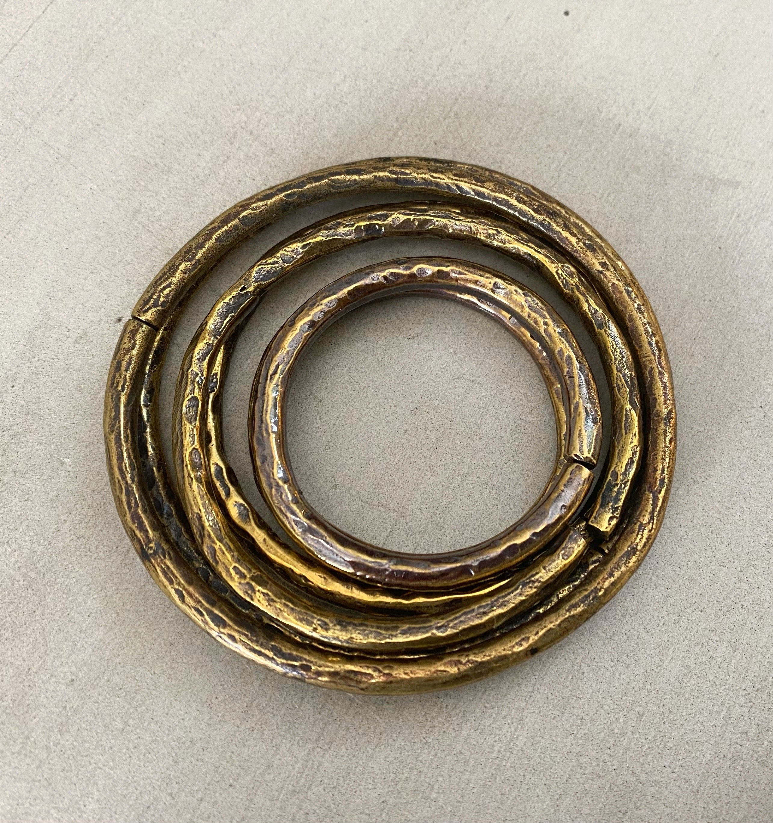 Gauged Hammered Hoops Brass