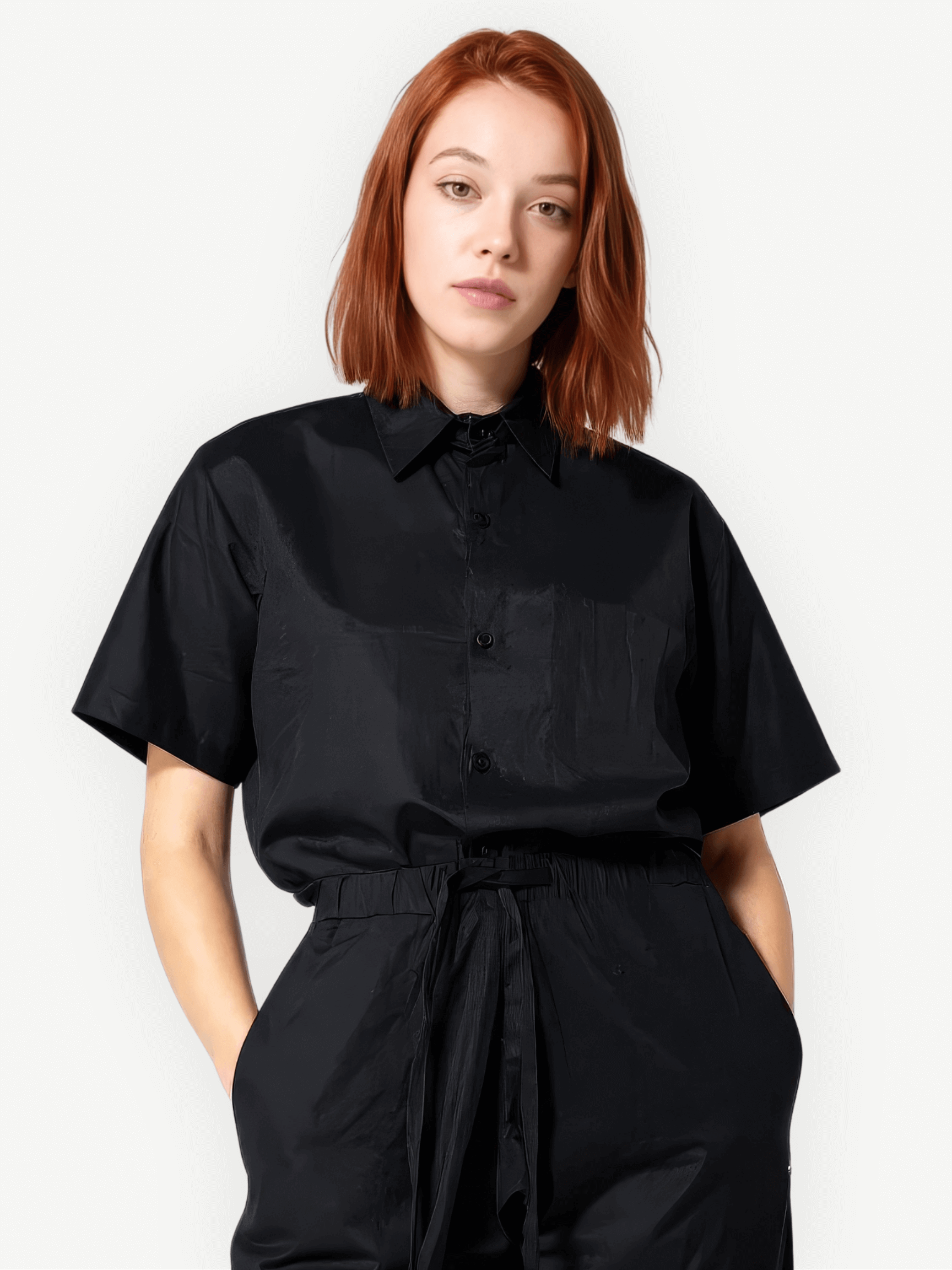 Hemp Button Shirt Black