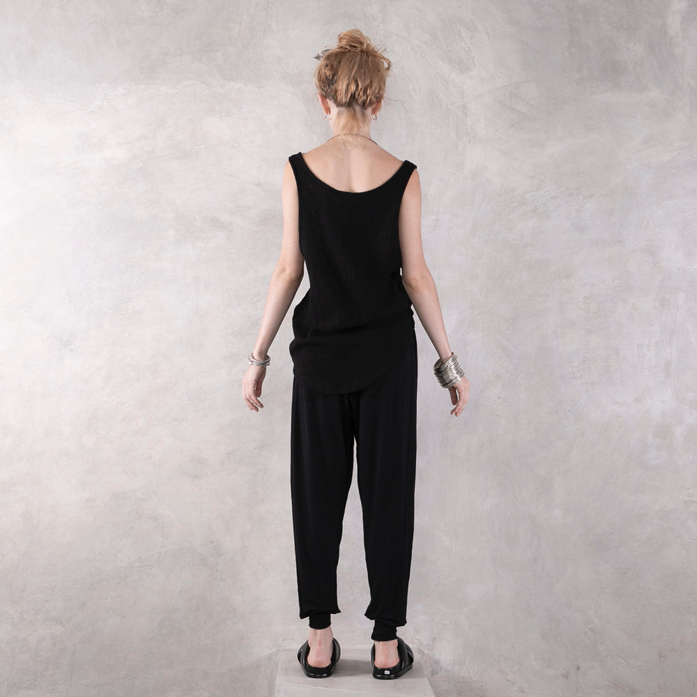 Hemp Gauze Tank Black