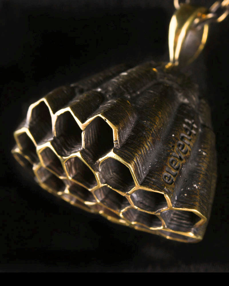 Honeycomb Pendant Brass