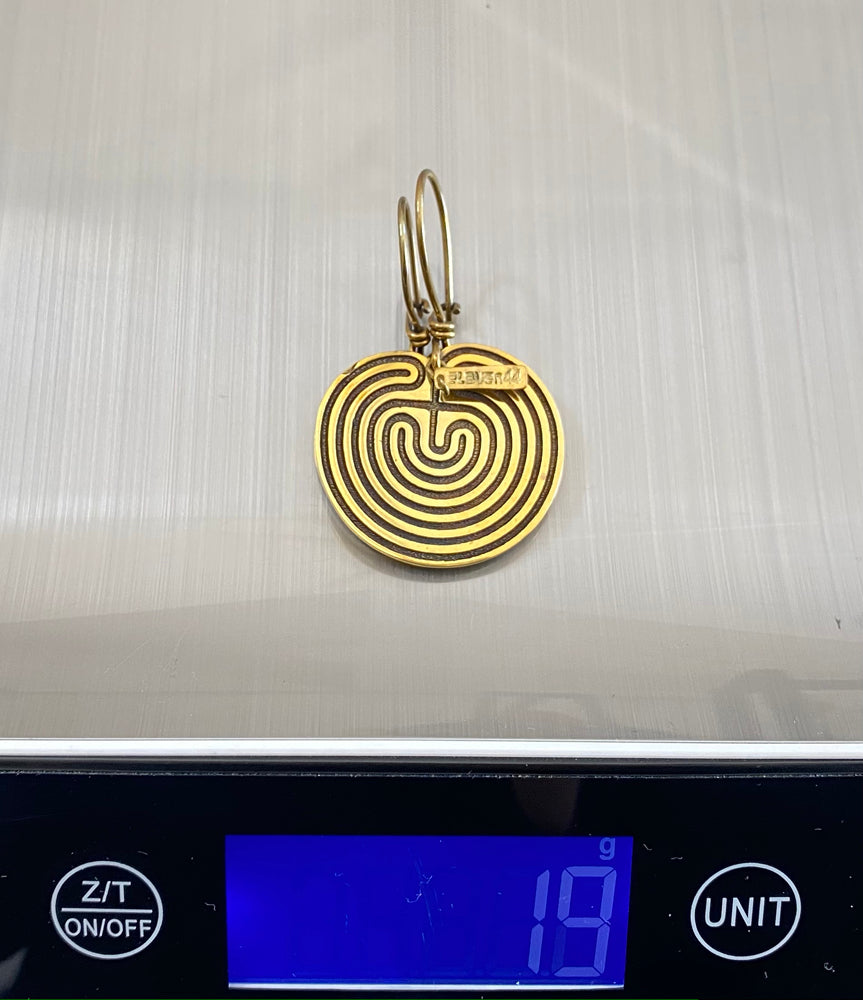 Labyrinth Earrings Brass