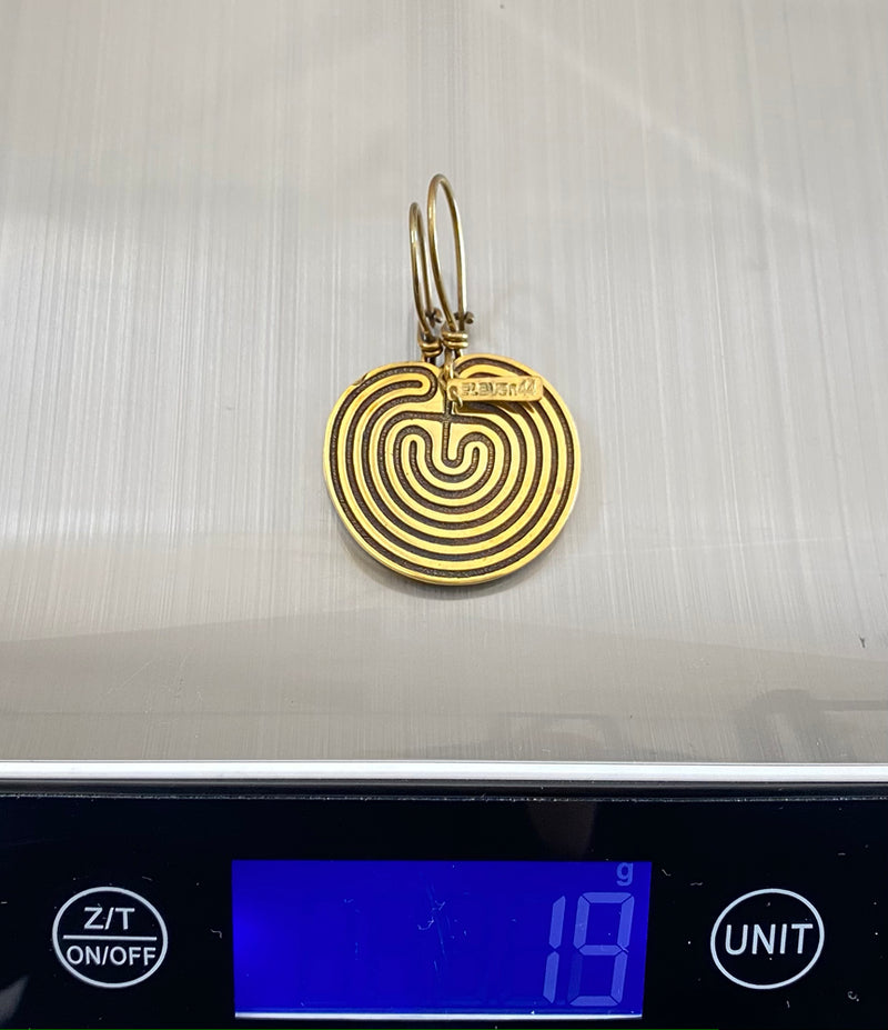 Labyrinth Earrings Brass