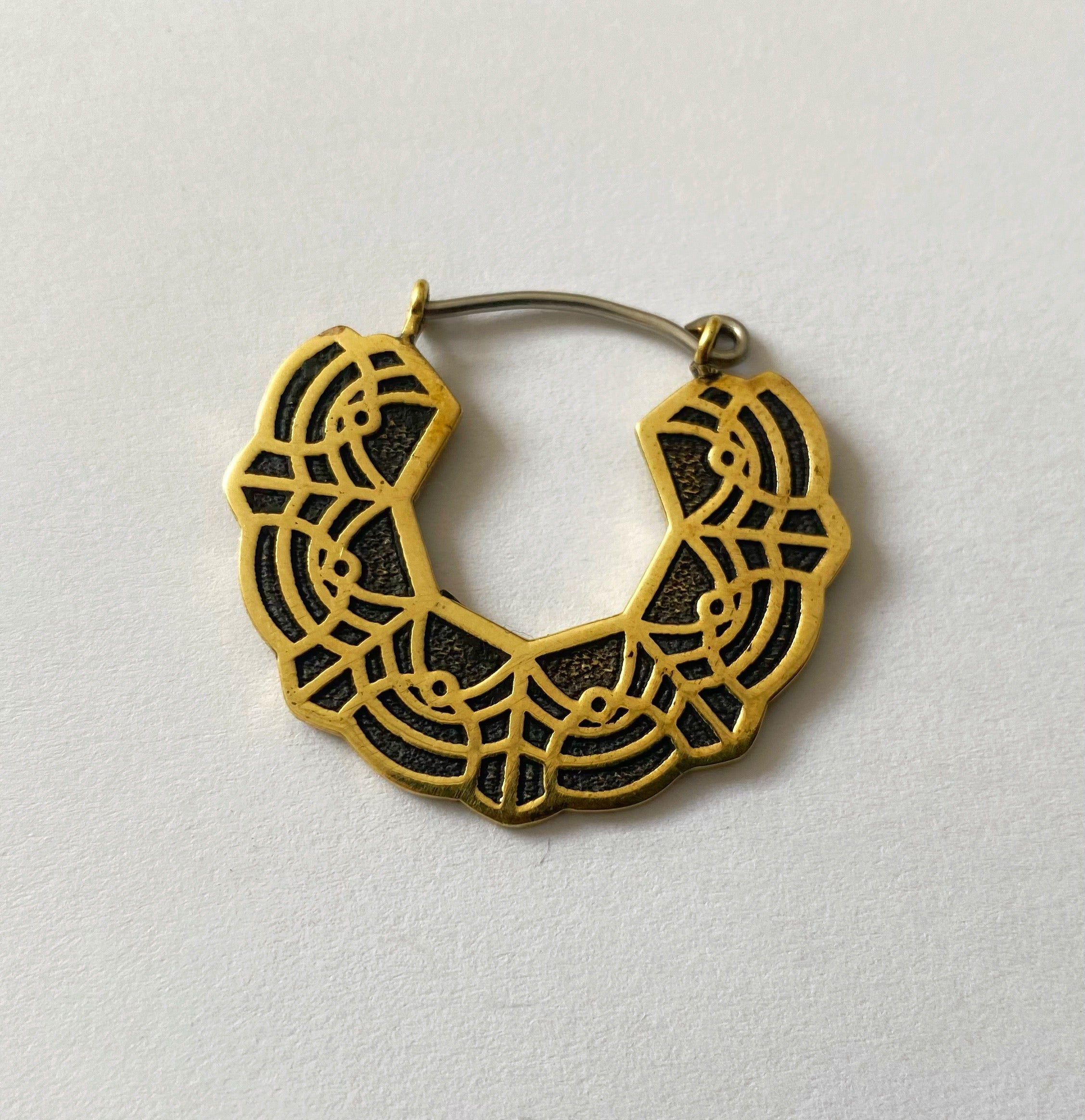 Lace Mini Hoops Brass