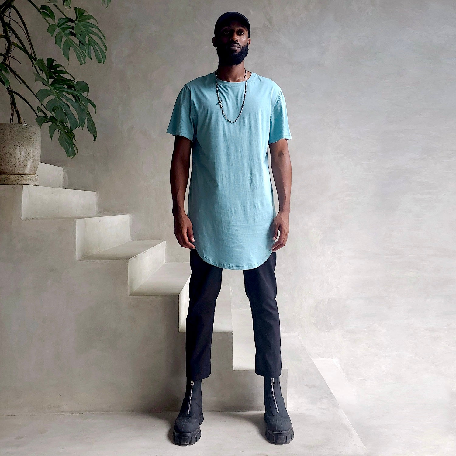 Sky Blue Long Tshirt Organic Cotton